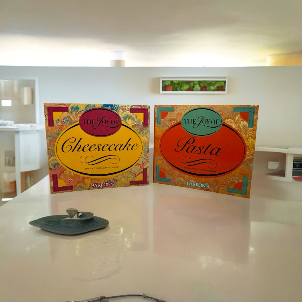 Vintage Set of Two Barron’s “The Joy of” Cookbooks Cheesecake & Pasta NEVER USED